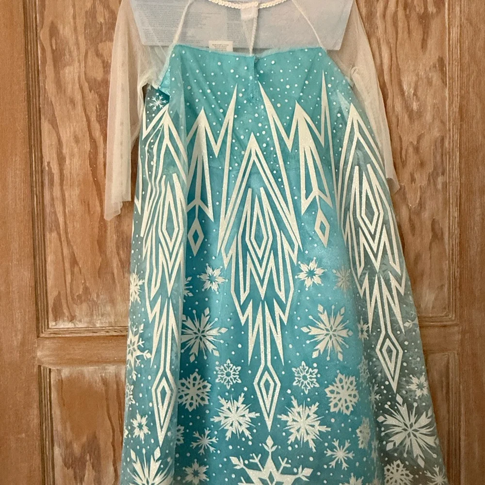 Disney Frozen Elsa Blue Dress with Snowflake Design - Picture 2 of 2